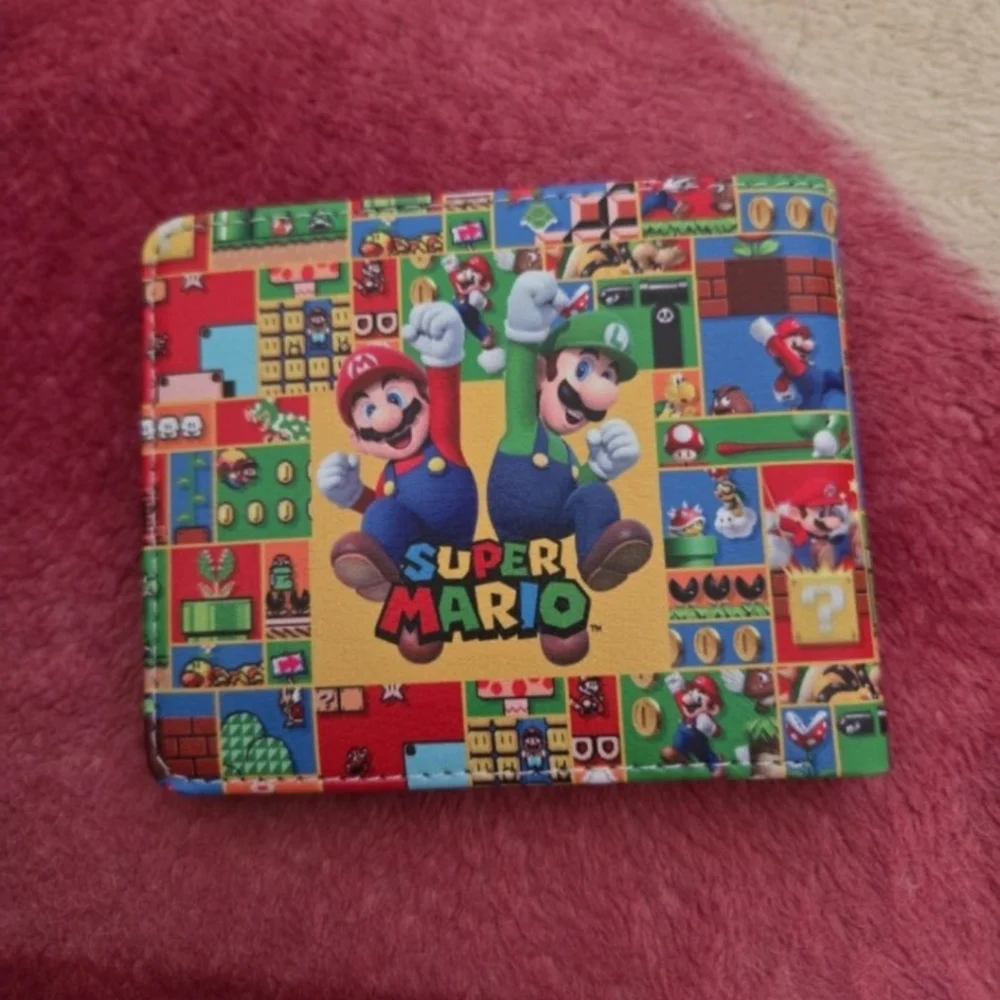 New super mario nintendo anime manga leather wallet